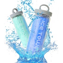 스포츠타월 곰돌이 아이스 보틀 습식 수건 올인원 수영타월, 민트, 민트