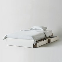 한샘 샘베딩 베이직 침대 SS 슈퍼싱글_하부서랍형 (색상2종 매트별도), 색상:B형: 화이트(B)