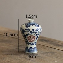 청자 백자 전통 항아리 도자기 클래식 세라믹 꽃병 골동품 파란색 흰색 꽃꽂이 그린 미니 빈티지 홈 장식 공예 장식품, [02] B