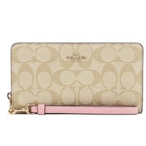 Coach 코치 장지갑 C4452 스트랩 라운드 Zip 여성 IMAA8 브라운 블랙 428414