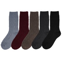 삭스판다 멜란지 울 니트 장목 양말 5켤레