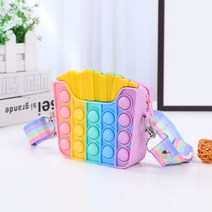 가벼운 팝잇 가방 손잡이 푸시팝 버블 파빗 무한뽁뽁이 귀여운 팝펫 가방 푸시 팝 버블 피젯 장난감 숄더백, 02 Chips 2