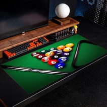 당구다이 미니당구대 접이식 탁구 패턴 인쇄 게임 마우스 패드 대형 테이블 패드 미끄럼 방지 고무 베이스 노트북 테이블 패드 XXL 당구 블랙 8, BG-493+400x900x2mm