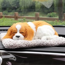 멍카 차량용 잠자는 강아지 고양이 탈취제 리얼펫 인형, 03-찰스
