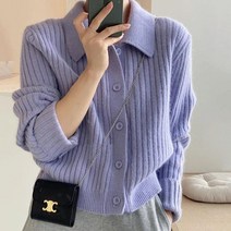 Momolatti 여성용 루즈핏 카라 소프트 니트 가디건 스타일리쉬 간절기 자켓