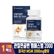 관절 연골엔 엠에스엠 2000 msm 식이유황 영양제 미국산 msn 남성 여성, 1박스, 120정