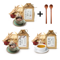 건강한첩 십전대보차 쌍화차 청명차 한방차 재료 건강차 전통차, 십전대보차 + 티스푼 2P