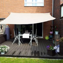 방수 썬쉐이드 (밝은 크림) 그늘막 쉐이드 카페 테라스 옥상 천막 차광막, 4번: 2×4