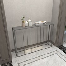 복도콘솔 폭좁은테이블 미니 현관 콘솔 철제 장식장, 100*20*75cm 블랙