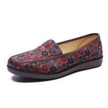 복고 꽃무늬 노인 할머니슈즈 편안한 엄마신발 단화