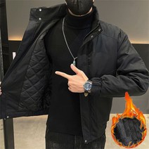 남성용 집업 자켓 안감누빔 재킷 하이넥 겨울 아우터 빅사이즈