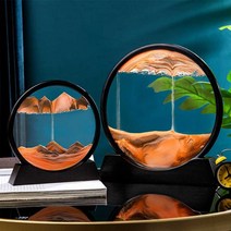 샌드아트 액자 모래시계 12in 인테리어 집들이선물 멍 원형 카페 거실, 쿠팡 블랙