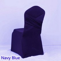 파티 용품 16 색 유니버설 라이크라 웨딩 의자 커버 두 개의 크로스 스판덱스 장식용, 모든 의자에 적합, 네이비 블루