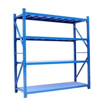 물류 창고 철제 렉 스토리지 앵글 선반 적재대 중량렉, 블루 4단 메인 프레임