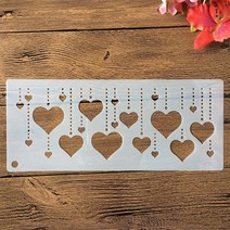 취미스텐실만들기 32*10cm 사랑 심장 펜 던 트 DIY 공예 겹쳐 스텐실 그림 스크랩북 스탬핑 엠보싱 앨범 종이 카드 템플릿 겨울 도안 리폼, 01 A