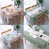 PEVA 식탁보 방수 및 기름방지 북유럽풍 직사각형 테이블보, (중형)-137x137cm_핑크(DT19)