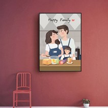 패밀리레스토랑 노르딕 현대 손님 식당 벽면데코 커플 홈 있다 테 그룹 그림을 그렸다 팬시 가볍게 사치한 3659101500, 골드외관_순수함카고표구함Happy3인타입단일폭가격(필요