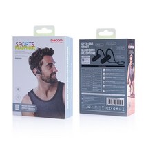 DACOM 무선 블루투스 이어폰 내장 MP3 플레이어 방수 스포츠 헤드폰 아이폰 안드로이드 전화에 대한 오픈, [02] Black with package