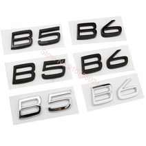 ABS 문자 엠블럼 B5 트렁크 뚜껑 배지 데칼 자동차 스티커 볼보 XC60 광택 블랙 매트 크롬, 03 Chrome silver_02 B6