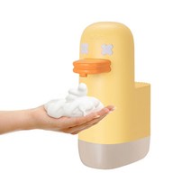 ANKRIC 자동센서 USB 충전식 물비누 거품 비누 디스펜서 핸드워시 손세정기 350ml, 옐로우