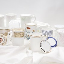 한국도자기 뚜껑 머그 모음 본차이나 데일리 머그컵, 초충도(가지), 뚜껑1p + 머그1p, 1set