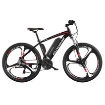 전기자전거 21 가변 속도 전기 자전거 26 인치 알루미늄 합금 산악 ebike 슈퍼 라이트 전자 용, 04 black red 3D, 01 6ah battery
