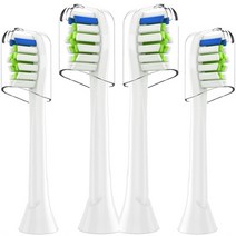 필립스 소닉 케어 칫솔 헤드 용 4pcs 소닉 브러시 헤드는 모든 모델에 적합합니다. 문자는 hx3으로 시작합니다. hx6 hx9 시리즈, 모자가있는 4pcs