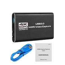 HDMI to USB 3.0 4K 비디오 캡처 카드 동글 1080P 60fps HD 비디오 레코더 그래버 OBS 캡처 게임 게임 캡처 카드 라이브, USB3.0 비디오 캡처
