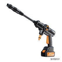일가칠지구 고압 세척기 꽃에 물주기 농약 뿌림 무선 고압 세차기, 블랙, CQTH18650 6in1 노즐