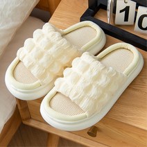 쾌적 린넨 사무실 소음방지 발편한거실화 굽슬리퍼 겨울슬리퍼