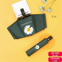 ANBER 꽃무늬 3단 자외선 차단 원버튼 자동 양산 우산