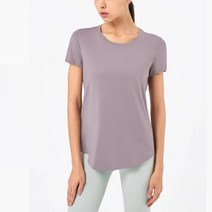 룰루레몬 Lululemon 요가 옷 반팔 여성용 표준 느슨한 고탄성 신속한 건조 스포츠 피트니스 의류