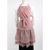 국내 제작 인디핑크 프릴 고급 레이스 카페 앞치마 신혼 공방 여성스러운 예쁜 핑크 앞치마주문제작