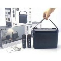 오디오 블루투스 앰프 YS219 100W 고출력 휴대용 스피커 가라오케 듀얼 마이크 스마트 외부 K 노래 장치 노래방, [01] black