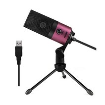 정품 PC 데스크탑 PS4 및 Mac용 FIFINE USB 게임용 마이크 게인 제어 스트리밍 팟캐스팅 Twitch Discord 녹색용 외부 콘덴서 컴퓨터 마이크 -, Rose red