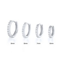 피어싱 써지컬 sterling silver Minimal 후프 귀걸이 crystal zirconia small cartilage earring helix tragus