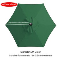 6/8 리브 파티오 우산 교체 캐노피 스탠드 없는 야외 정원 바나나 커버 방수 파라솔, [03] 2m Green for 6 Ribs