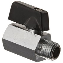 Kingston KMBVM 시리즈 황동 미니 볼 밸브 레버 0.6cm(14인치) NPT 수 x 암, Brass