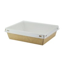 PACKNWOOD 210KVIEW700 라미네이트 크래프트 박스 투명 PET 뚜껑 포함 - 680.4g(24온스) 17 x 13 4.6cm(6.7 5.1 1.8인치) 100개 1