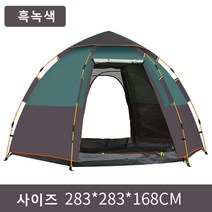 PADDY야외 캠핑을 두껍게 해서 선팅이 자동으로 펼쳐지는 공간 텐트 2층 6각 텐트, 흑녹색
