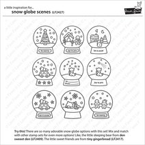 Lawn Fawn 투명 스탬프 10.2 x 15.2cm(4 x 6인치)-스노우 글로브 장면 -LF2427