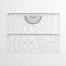 투명 각도기 도형자 2종세트/어린이선물 제도 모형자