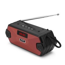 레트로 블루투스 스피커 ai 캠핑 야외 자전거 오토바이 휴대용 무선 호환 베이스 열 usb (fm radio aux tf mp3 포함), 빨간색