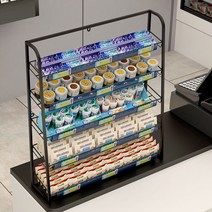 계산대앞 소형 진열대 편의점 마트 매대 과자 빵 선반, 검정 길이50  높이67   5층