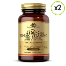 솔가 에스터 C 플러스 1000 비타민C 비타민씨 칼슘제 1000mg 60정 2병, 2개