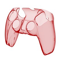 PS5 듀얼 센스 컨트롤러 클리어 PC 커버 소니 플레이 스테이션 5 게임 패드 울트라 슬림 투명 보호 케이스, 한개옵션1, 02 Transparent Red