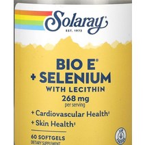 Solaray Bio E + 셀레늄 레시틴 함유 134mg 소프트젤 60정