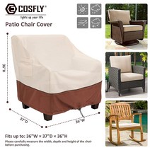 COSFLY 야외 가구 파티오 의자 커버 방수 클리어런스 정품보장, Brown