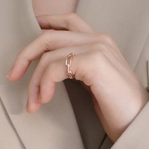 925실버 얇은 체인 레이어드 오픈 반지