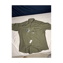 Teton 울리치 Woolrich Shirt Large Green Outdoors Short Sleeve 122645